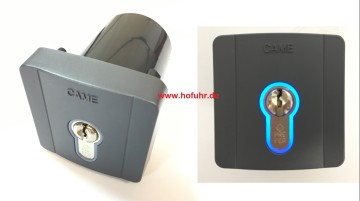 CAME Schlüsseltaster UP mit Profilzylinder, (Schlüsselschalter), blaue Beleuchtung, 806SL-0060