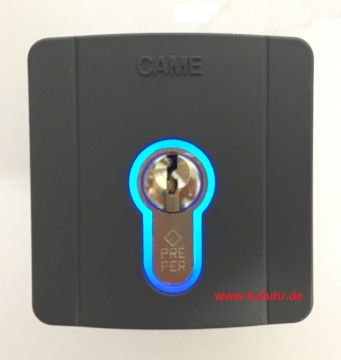 CAME Schlüsseltaster UP mit Profilzylinder, (Schlüsselschalter), blaue Beleuchtung, 806SL-0060